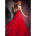 Красное вечернее платье из шифона